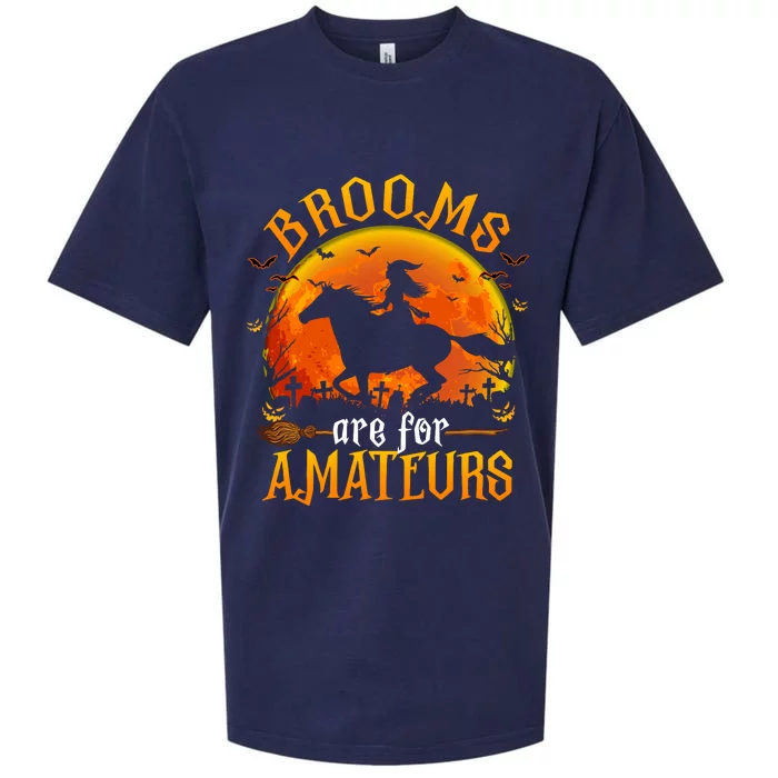 Horses Witch Halloween Funny Brooms Are For Amateurs Sueded Cloud Jersey T-Shirt