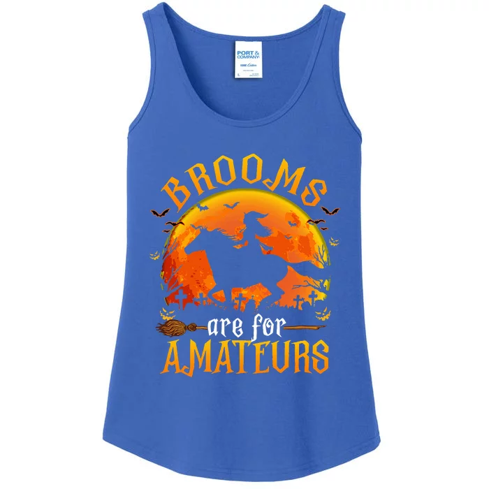 Horses Witch Halloween Funny Brooms Are For Amateurs Ladies Essential Tank