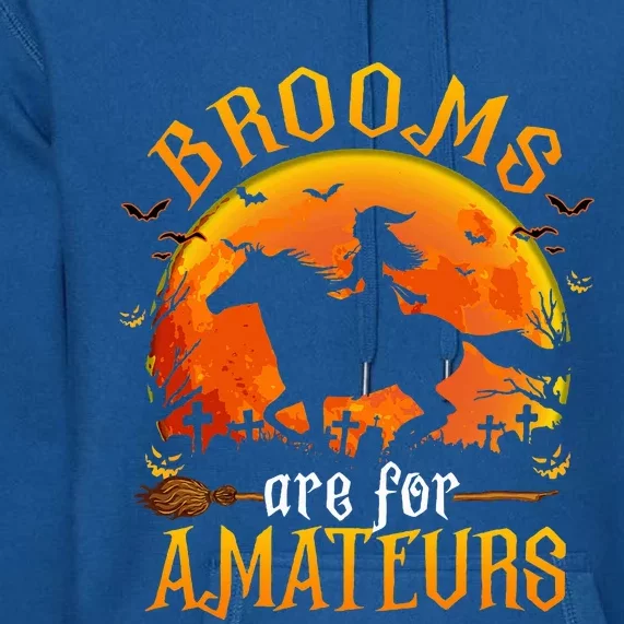 Horses Witch Halloween Funny Brooms Are For Amateurs Premium Hoodie