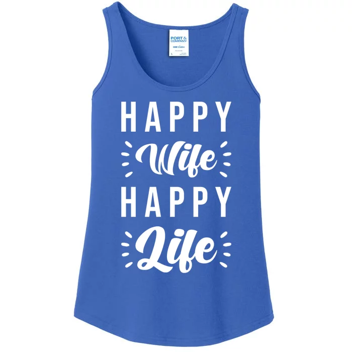 Happy Wife Happy Life Funny Gift Happy Wife Happy Life Gift Ladies Essential Tank