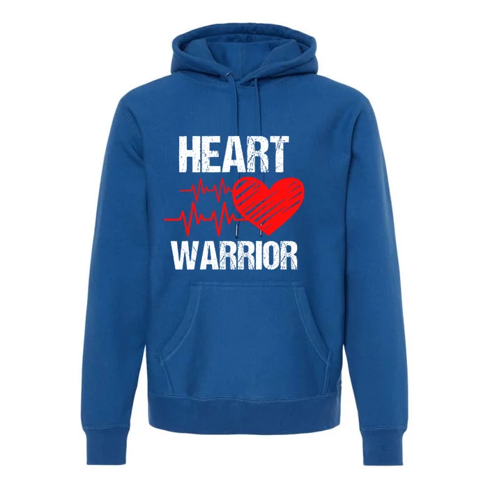 Heart Warrior Heart Disease Awareness Red Heart Gift Premium Hoodie