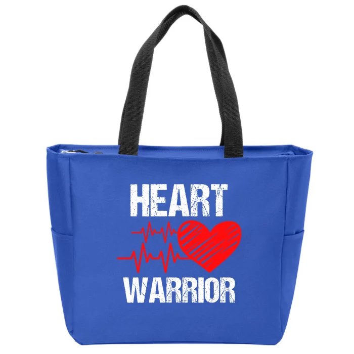 Heart Warrior Heart Disease Awareness Red Heart Gift Zip Tote Bag