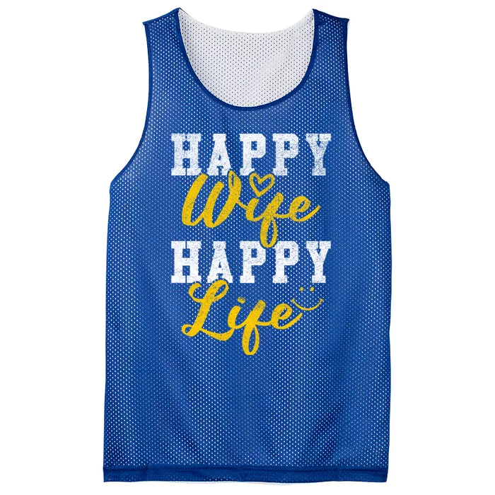 Happy Wife Happy Life Funny 'S Saying Gift Funny Gift Mesh Reversible Basketball Jersey Tank