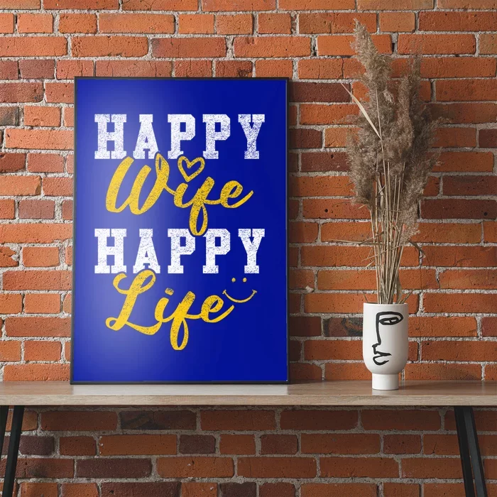 Happy Wife Happy Life Funny 'S Saying Gift Funny Gift Poster