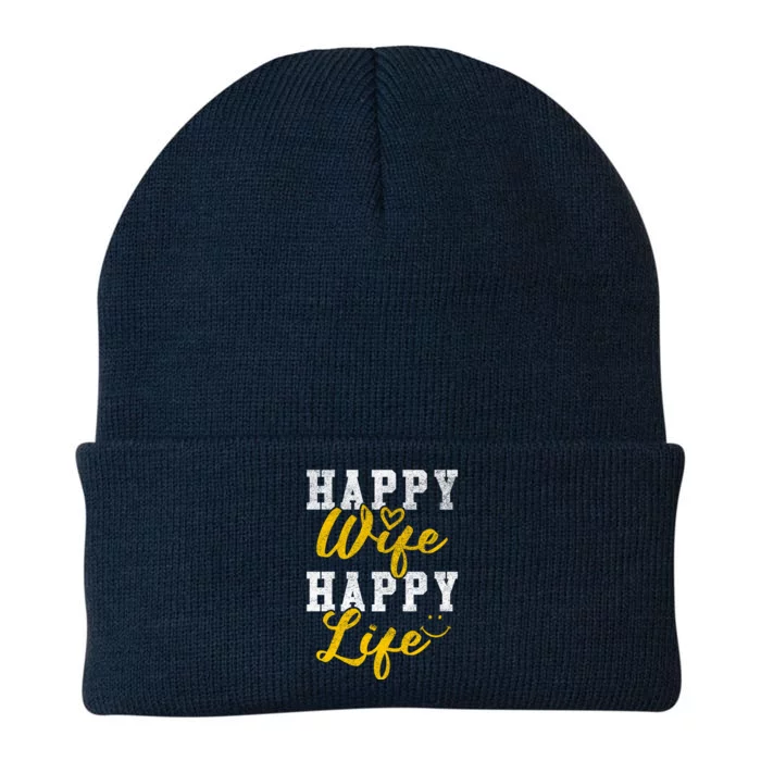 Happy Wife Happy Life Funny 'S Saying Gift Funny Gift Knit Cap Winter Beanie