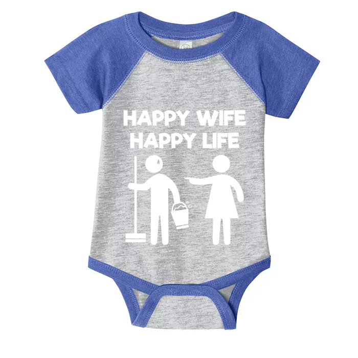 Happy Wife Happy Life Funny Wife Funny Husband Gift Infant Baby Jersey Bodysuit