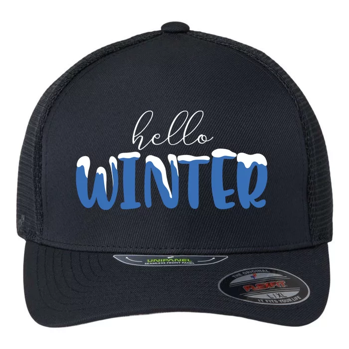 Hello Winter Holiday Season Flexfit Unipanel Trucker Cap