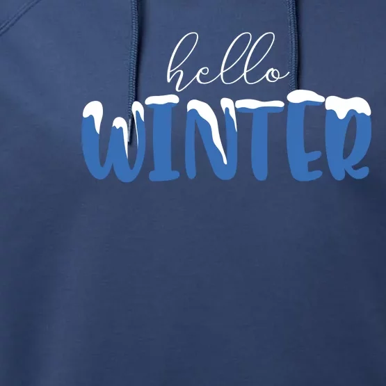 Hello Winter Holiday Season Performance Fleece Hoodie