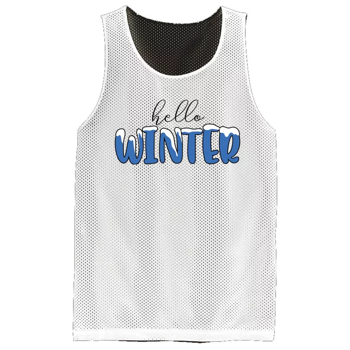 Hello Winter Holiday Season Mesh Reversible Basketball Jersey Tank