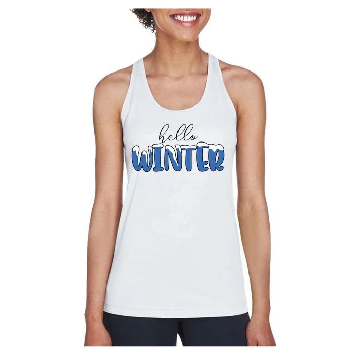 Hello Winter Holiday Season Women's Racerback Tank