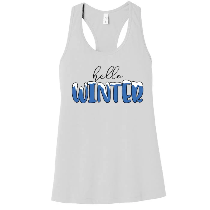 Hello Winter Holiday Season Women's Racerback Tank