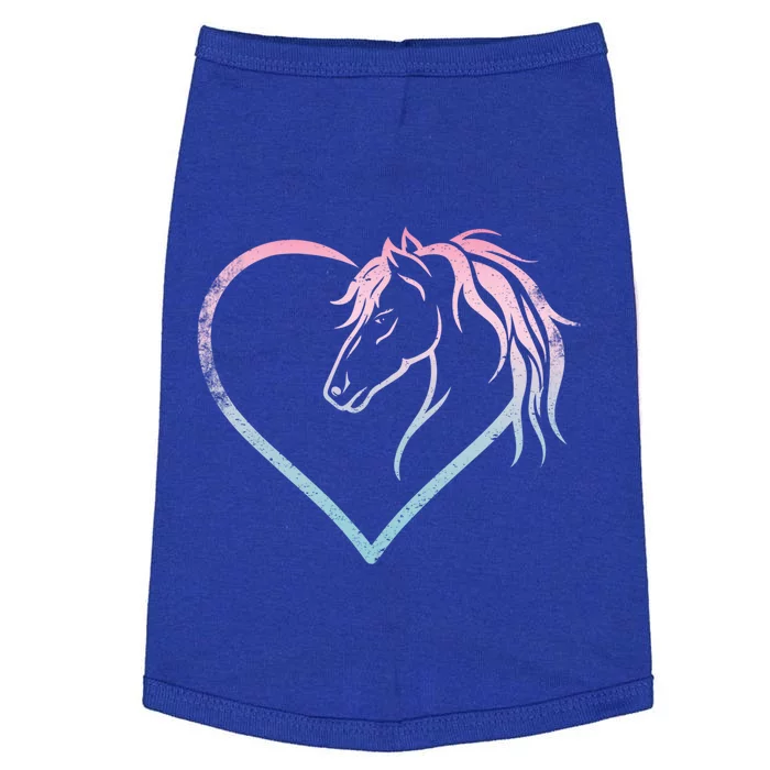 Heart With Horse Head For Horseback Riding Horse Funny Gift Doggie Tank