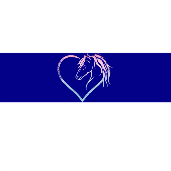 Heart With Horse Head For Horseback Riding Horse Funny Gift Bumper Sticker