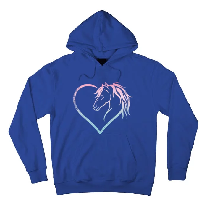 Heart With Horse Head For Horseback Riding Horse Funny Gift Tall Hoodie