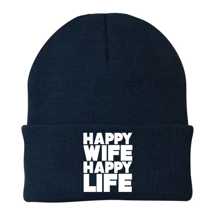 Happy Wife Happy Life Meaningful Gift Knit Cap Winter Beanie