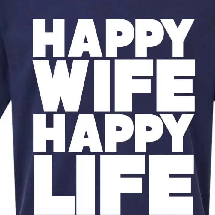 Happy Wife Happy Life Meaningful Gift Sueded Cloud Jersey T-Shirt