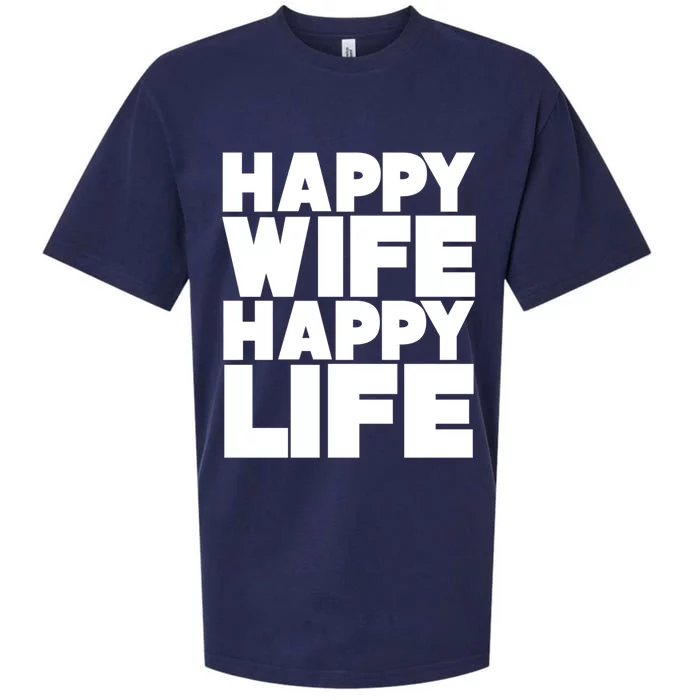 Happy Wife Happy Life Meaningful Gift Sueded Cloud Jersey T-Shirt