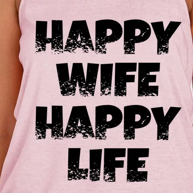 Happy Wife Happy Life Gift Women's Knotted Racerback Tank