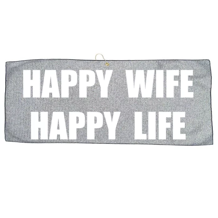 Happy Wife Happy Life Funny Gift Large Microfiber Waffle Golf Towel