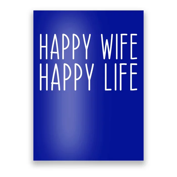 Happy Wife Happy Life Wedding Funny Husband Love Vintage Gift Poster