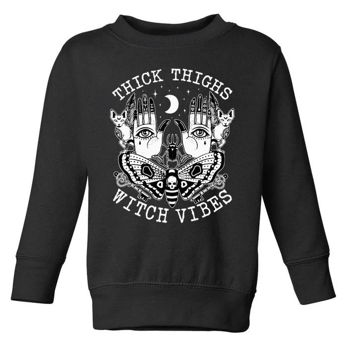 Halloween Witch Hex: Embrace Thick Thighs & Witch Vibes Toddler Sweatshirt