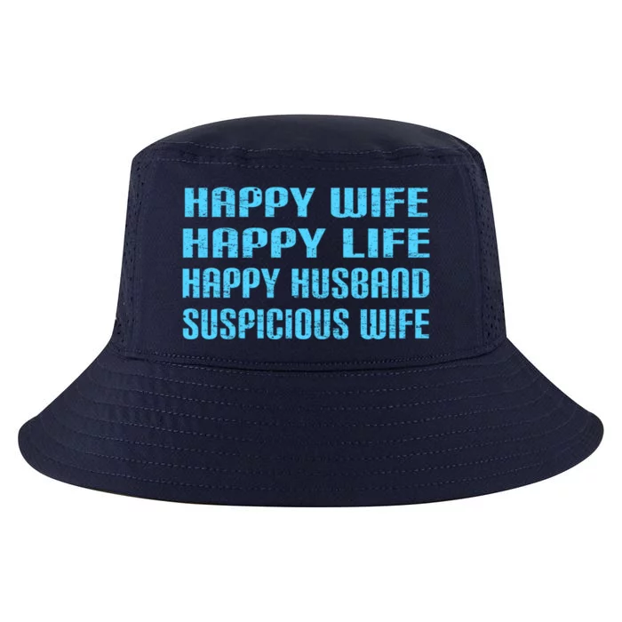 Happy Wife Happy Life Funny Wife Joke For Your Husband Meaningful Gift Cool Comfort Performance Bucket Hat