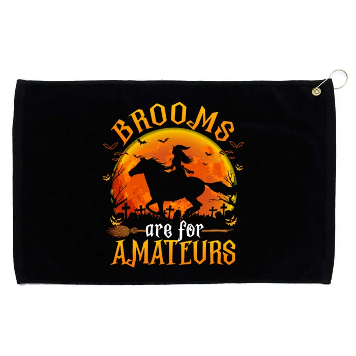 Horses Witch Halloween Funny Brooms Are For Amateurs Grommeted Golf Towel