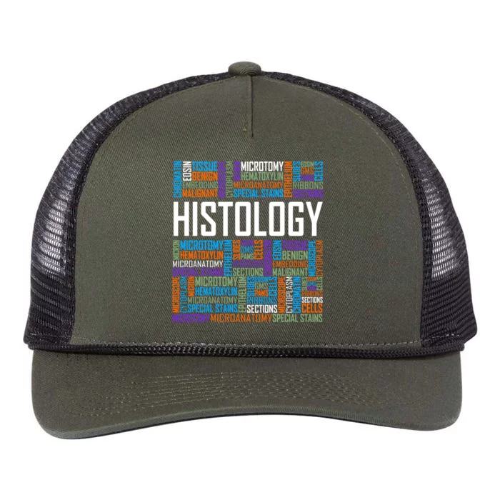 Histology Words Histologist Technician Gift Retro Rope Trucker Hat Cap