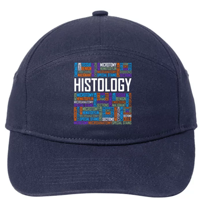 Histology Words Histologist Technician Gift 7-Panel Snapback Hat