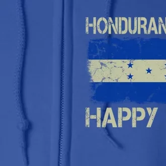 Honduran Wife Happy Life Honduras Flag Funny Husband Great Gift Full Zip Hoodie