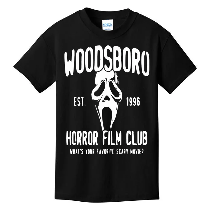 Horror Woodsboro Horror Film Club Halloween Horror Movie Kids T-Shirt