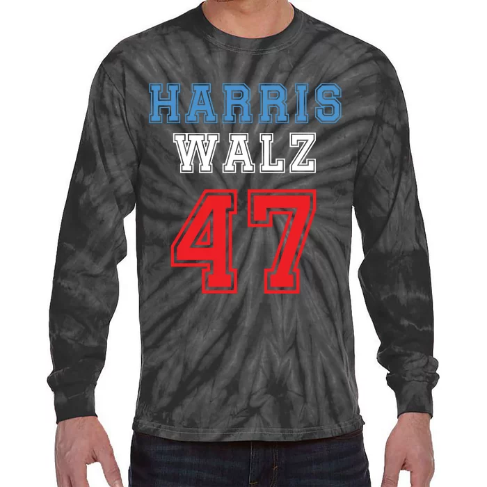 Harris Walz Harris 47 47th President Kamala Harris Tie-Dye Long Sleeve Shirt