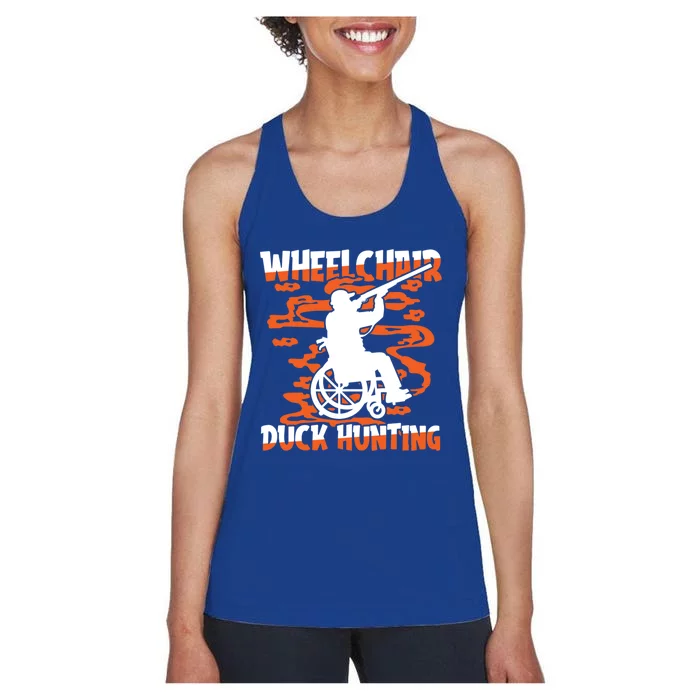 Hunter Wheelchair Hunt Goose Geese Duck Hunting Gift Women's Racerback Tank