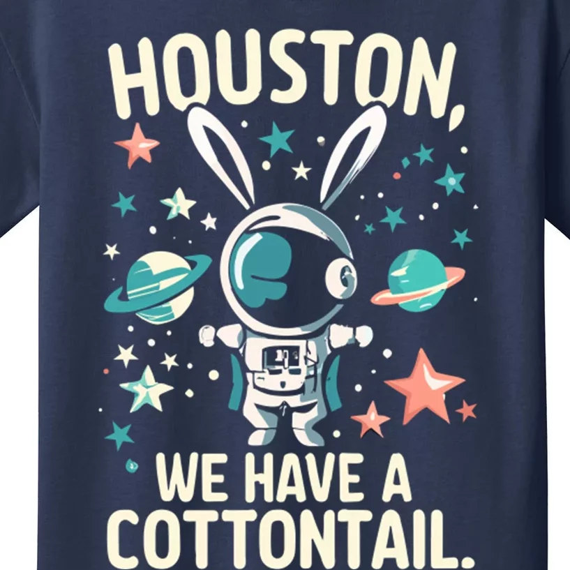 Houston We Have A Cottontail Astronaut Bunny Kids T-Shirt