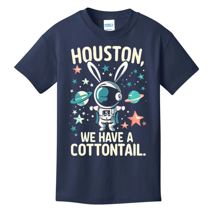 Houston We Have A Cottontail Astronaut Bunny Kids T-Shirt