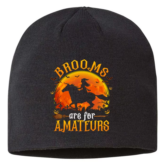 Horses Witch Halloween Funny Brooms Are For Amateurs 8 1/2in Sustainable Knit Beanie