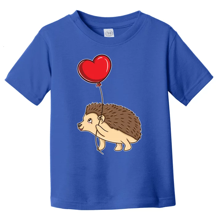 Hedgehog With Heart Balloon Valentines Day Gift Toddler T-Shirt