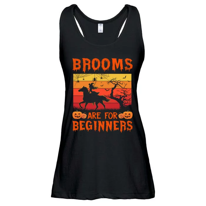 Horses Witch Halloween Brooms Are For Beginners Or Amateurs Ladies Essential Flowy Tank