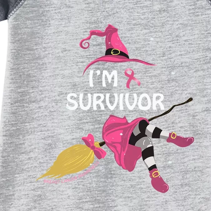 Halloween Witch I’M A Survivor Breast Cancer Ribbon Infant Baby Jersey Bodysuit