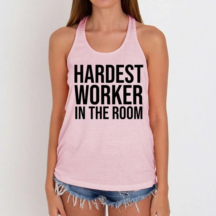 Hardest Worker In The Room Women's Knotted Racerback Tank