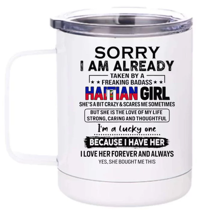 Haitian Wife IM Lucky One To Have A Haitian Front & Back 12oz Stainless Steel Tumbler Cup