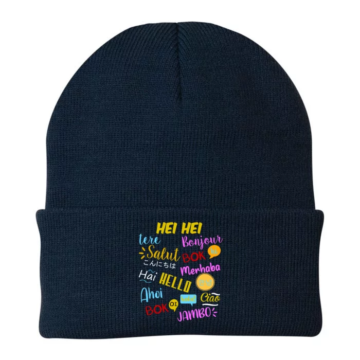 Hello Word In Different Languages Travel And Teacher Knit Cap Winter Beanie