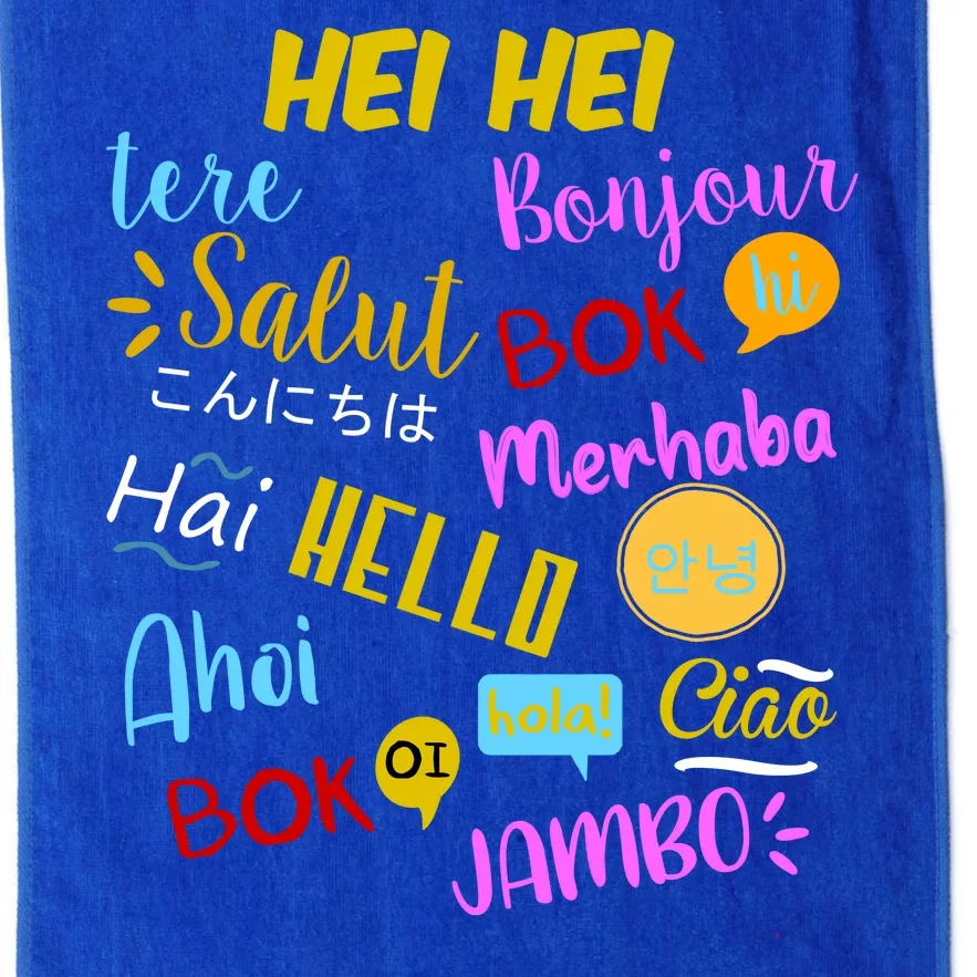 Hello Word In Different Languages Travel And Teacher Platinum Collection Golf Towel