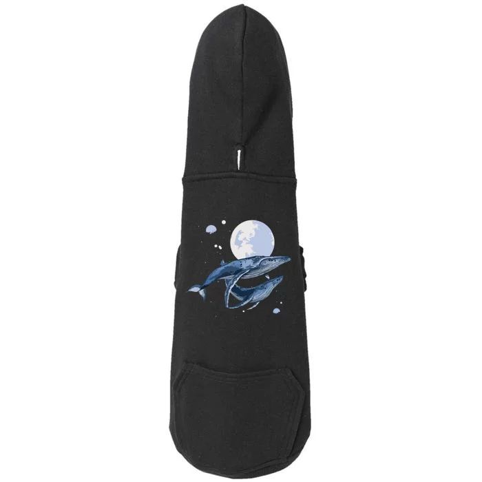 Humpback Whale In Space | Funny Beluga Orca Blue Whale Doggie 3-End Fleece Hoodie