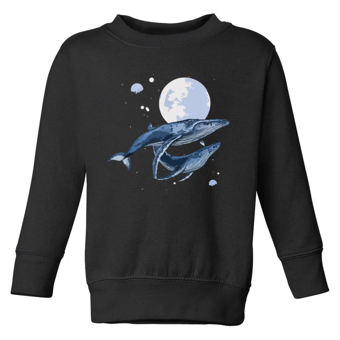 Humpback Whale In Space | Funny Beluga Orca Blue Whale Toddler Sweatshirt