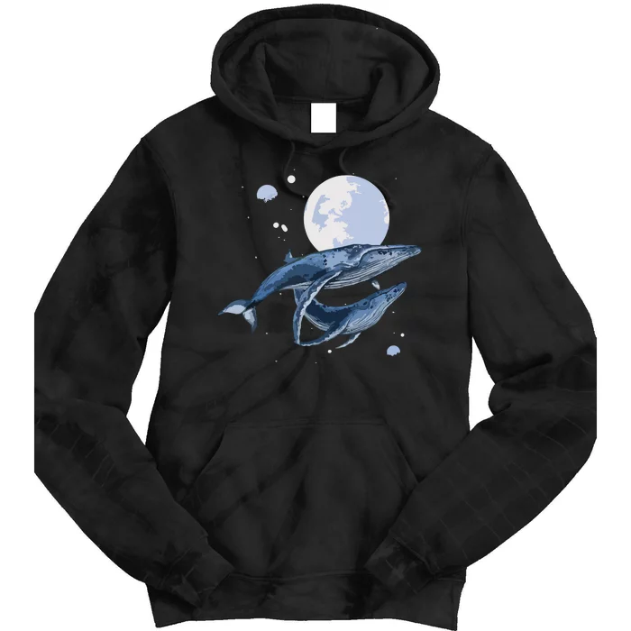 Humpback Whale In Space | Funny Beluga Orca Blue Whale Tie Dye Hoodie