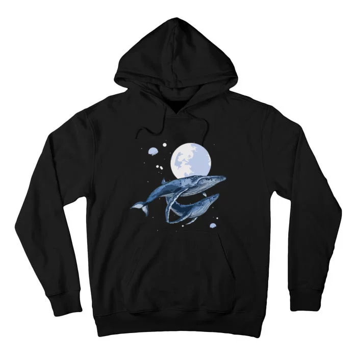 Humpback Whale In Space | Funny Beluga Orca Blue Whale Tall Hoodie