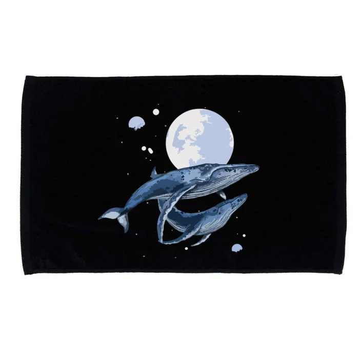 Humpback Whale In Space | Funny Beluga Orca Blue Whale Microfiber Hand Towel