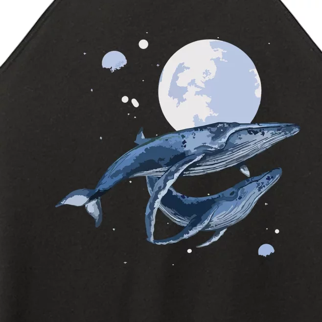 Humpback Whale In Space | Funny Beluga Orca Blue Whale Women’s Perfect Tri Rocker Tank