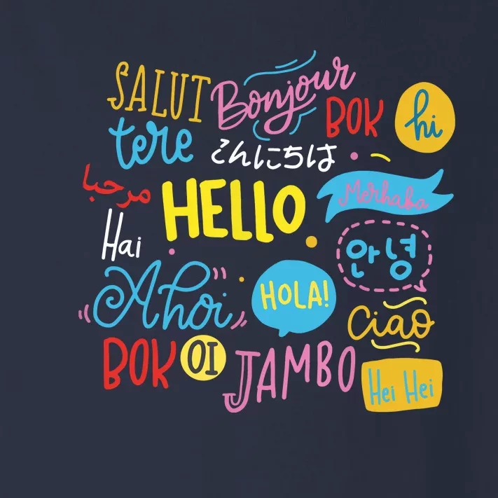 Hello Word In Different Languages Travel And Teacher Gift Toddler Long Sleeve Shirt